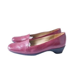Easy Spirit Leather Esevans Comfort Slip On Block Heeled Loafers‎ Shoes Size 7.5